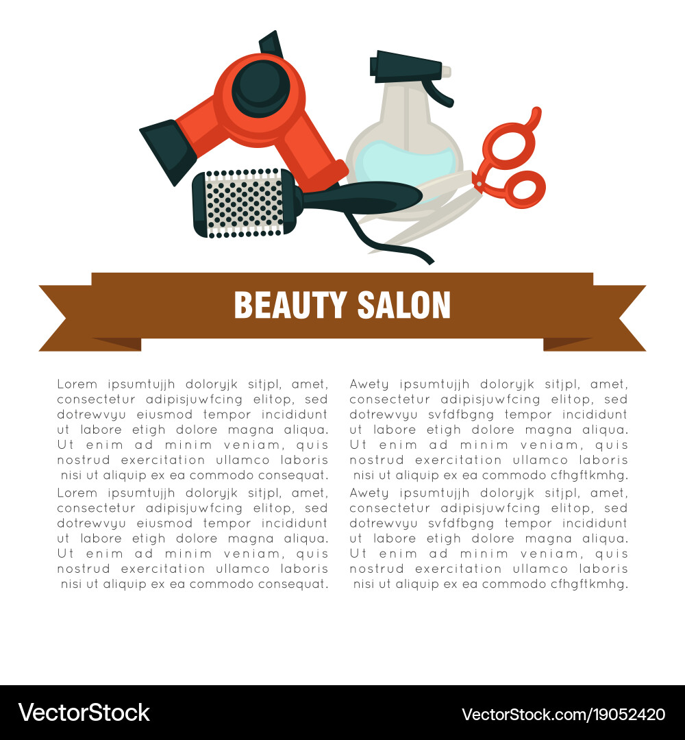Beauty Salon Werbeplakat mit Sonderarbeit vektorbild