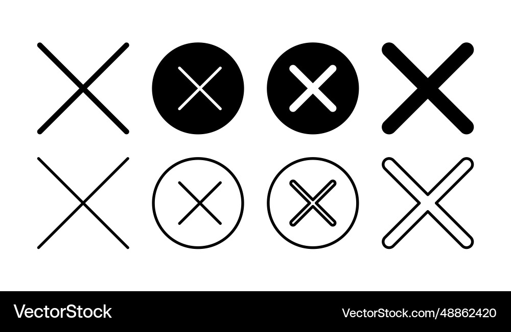 Close icon delete remove cancel exit symbol Close icon delete remove cancel exit symbol vector image