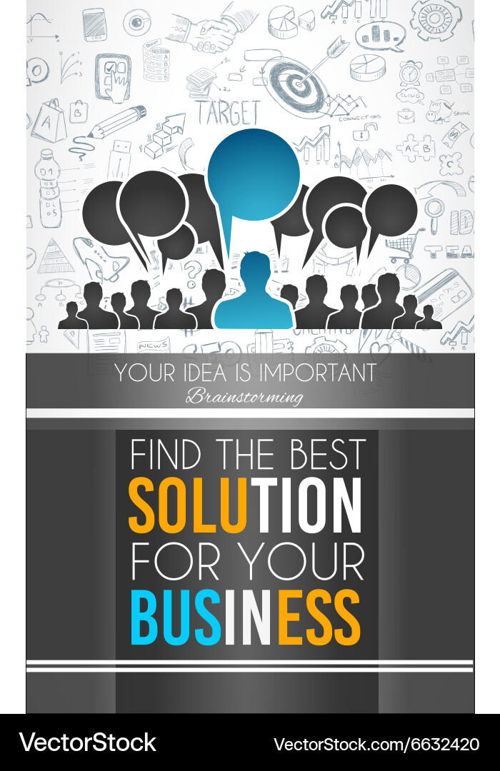 Conceptual background find best solution vector image