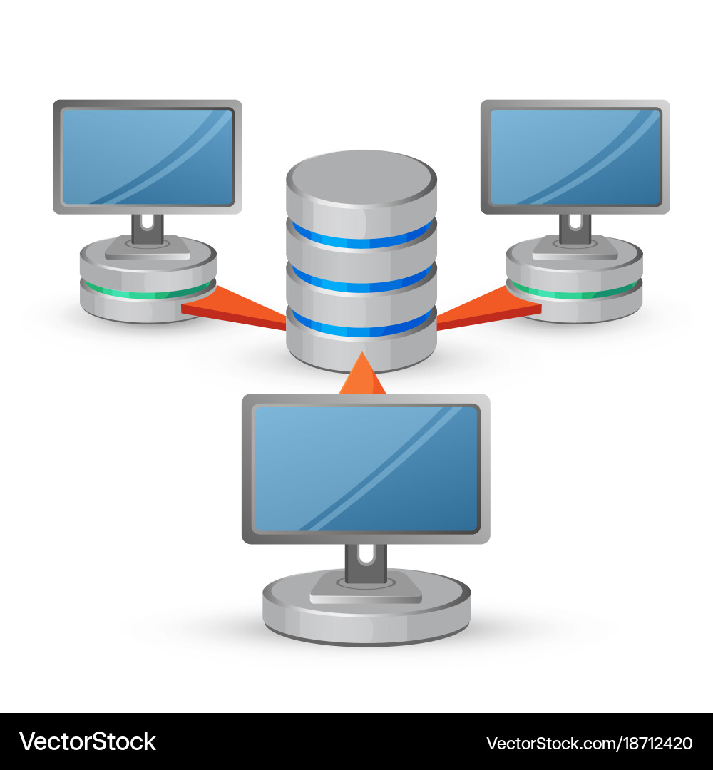 Data Storage & Management System Vector Image