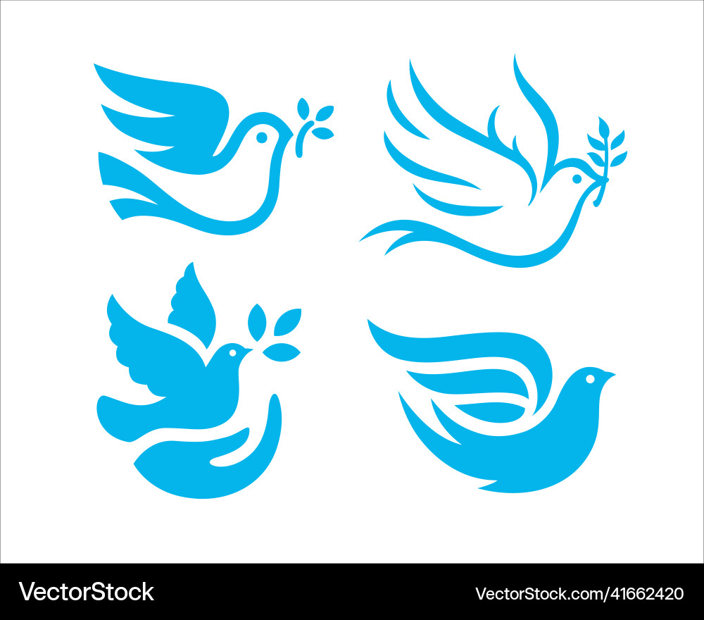 Dove peace icon set Royalty Free Vector Image - VectorStock