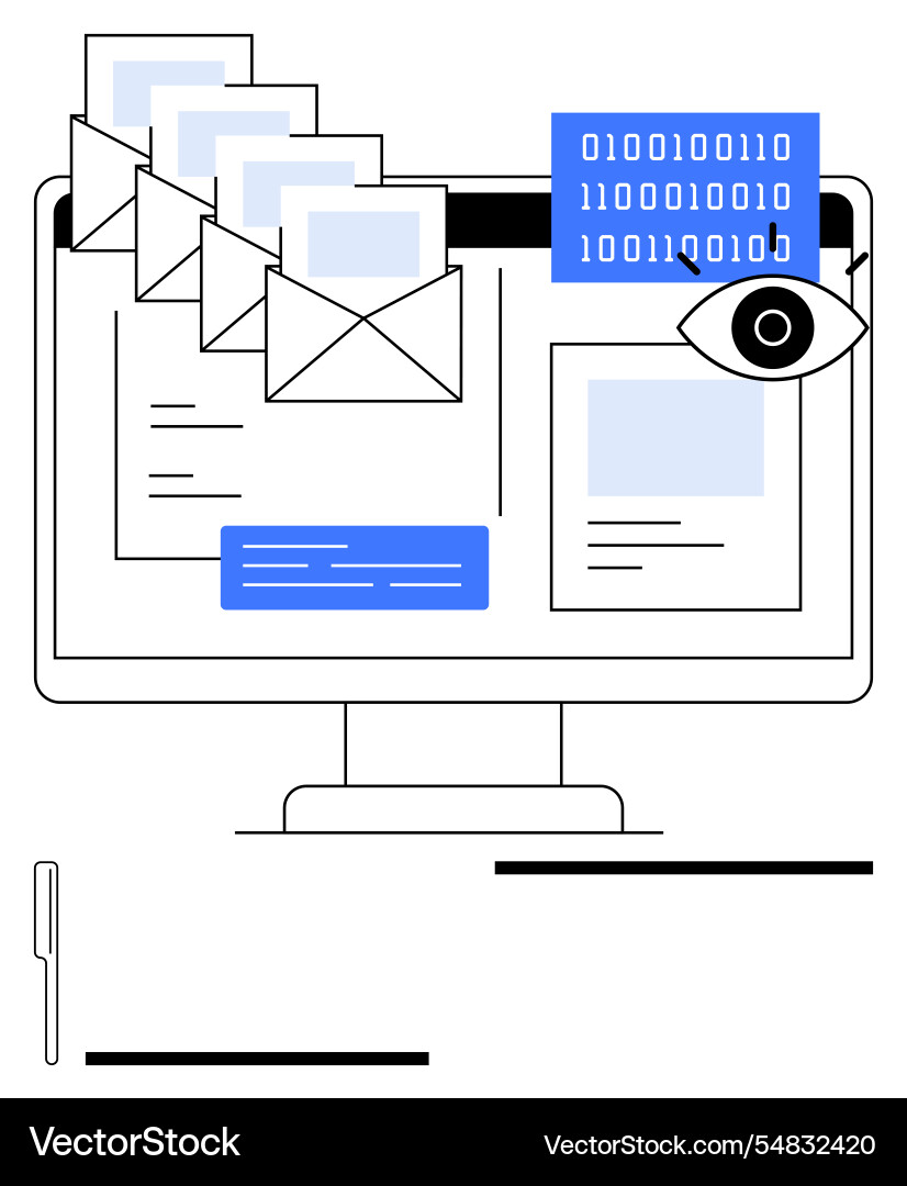 Email management and cybersecurity featuring data Email management and cybersecurity featuring data vector image