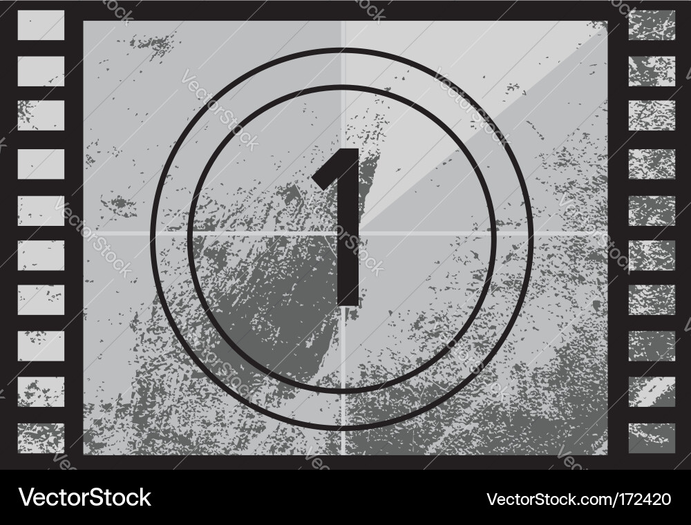 Film countdown number Royalty Free Vector Image