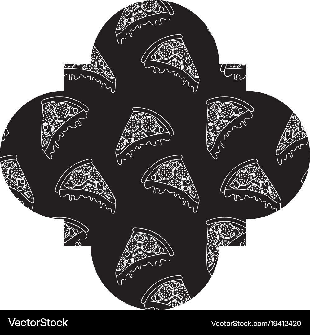 Frame with pizza pattern background Vector Image