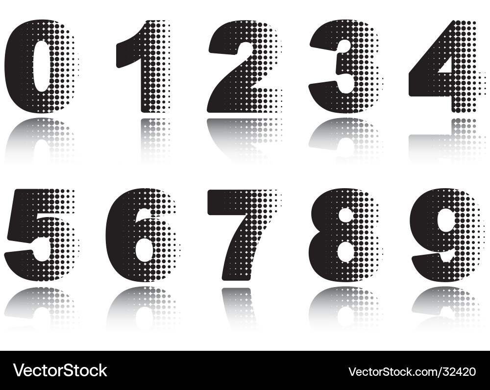 Number Set - Digit Collection vector image