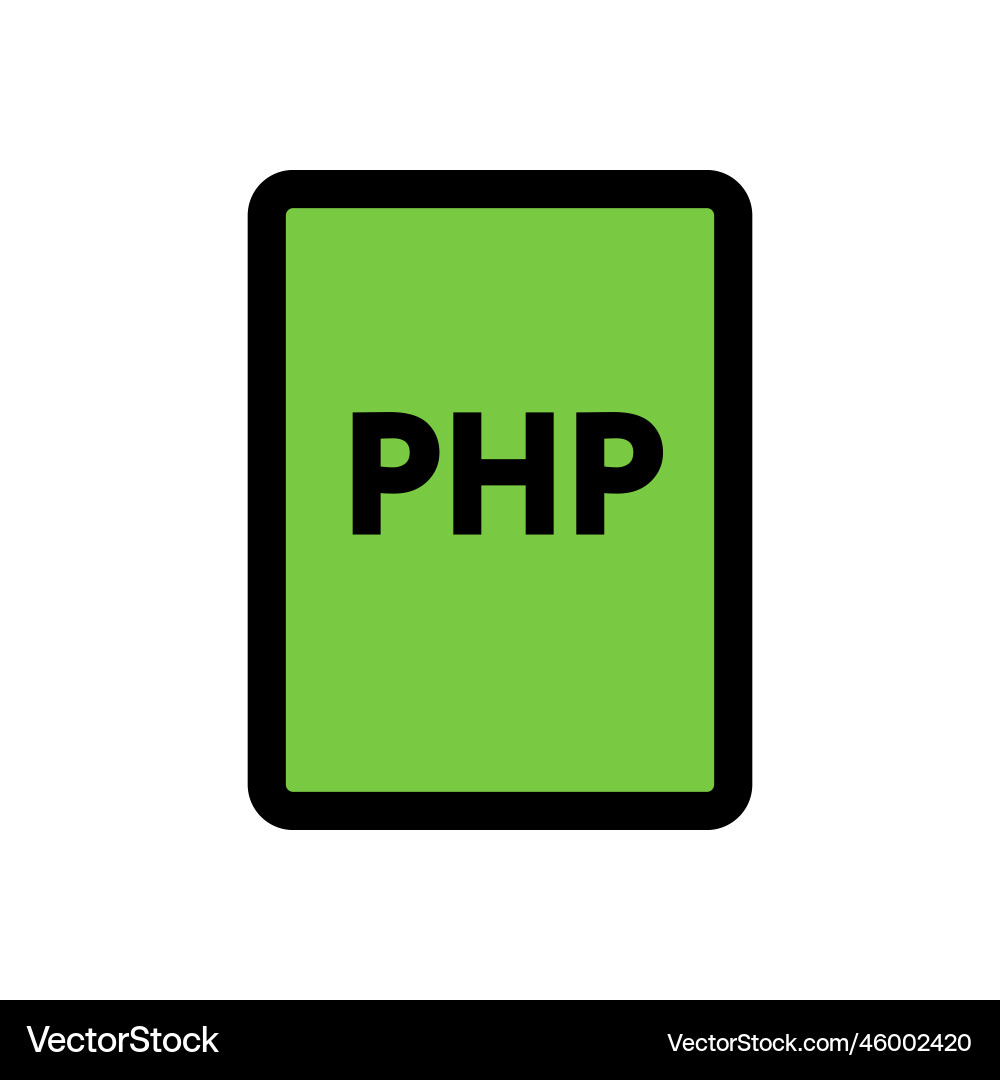 Php file icon line isolated on white background Php file icon line isolated on white background vector image