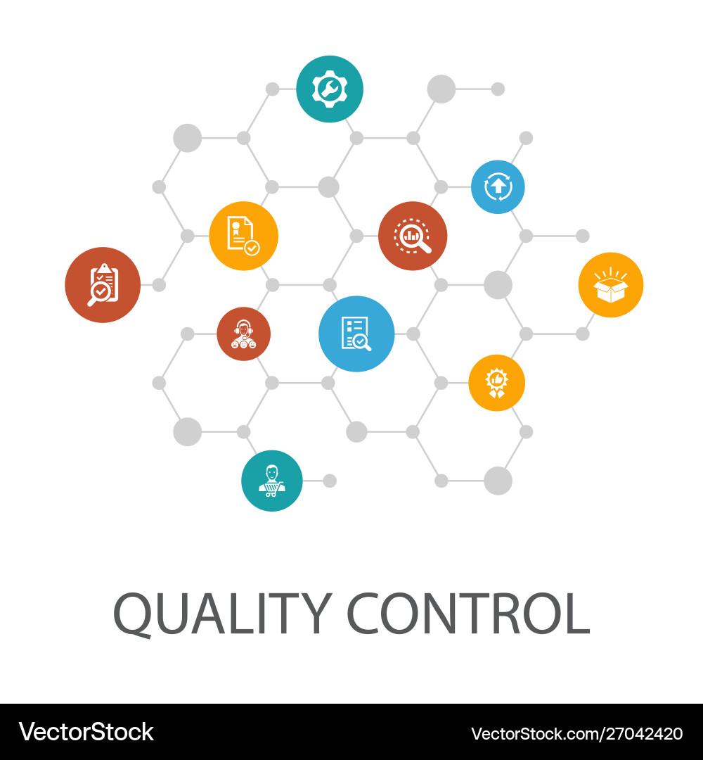 Quality control presentation template cover Vector Image