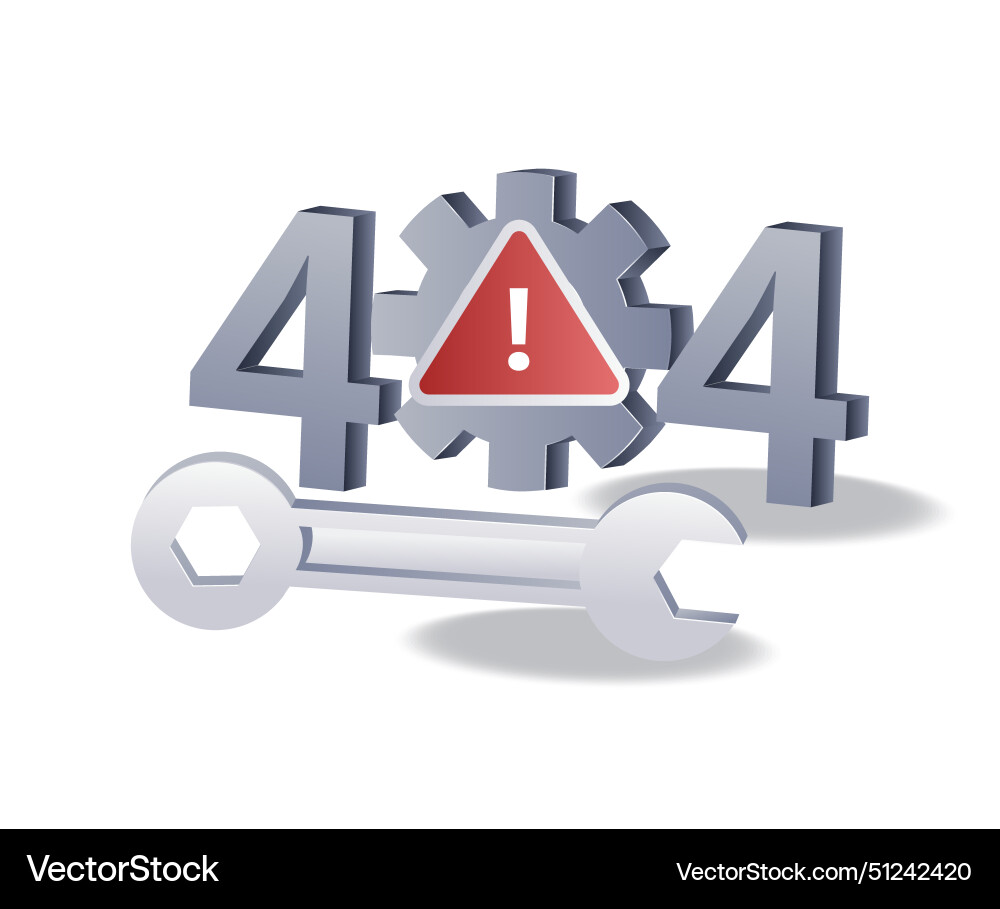 Technology system code 404 error warning flat vector image