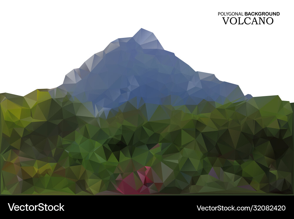 Volcano in low polygon style abstract background Volcano in low polygon style abstract background Vector Image