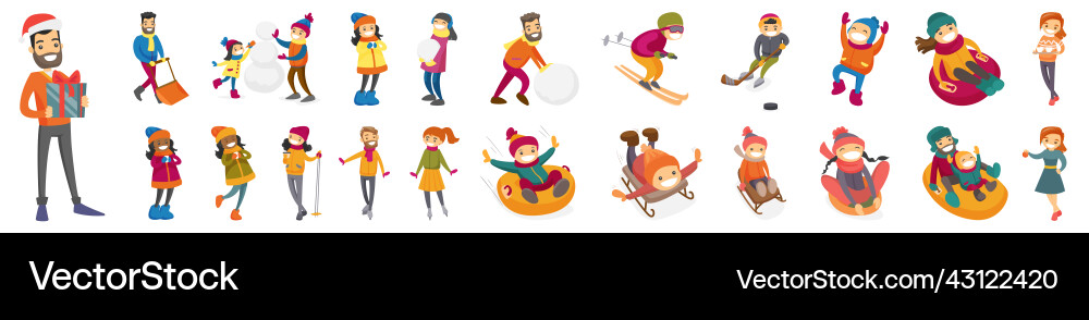 Winter fun outdoors Winter fun outdoors vector image