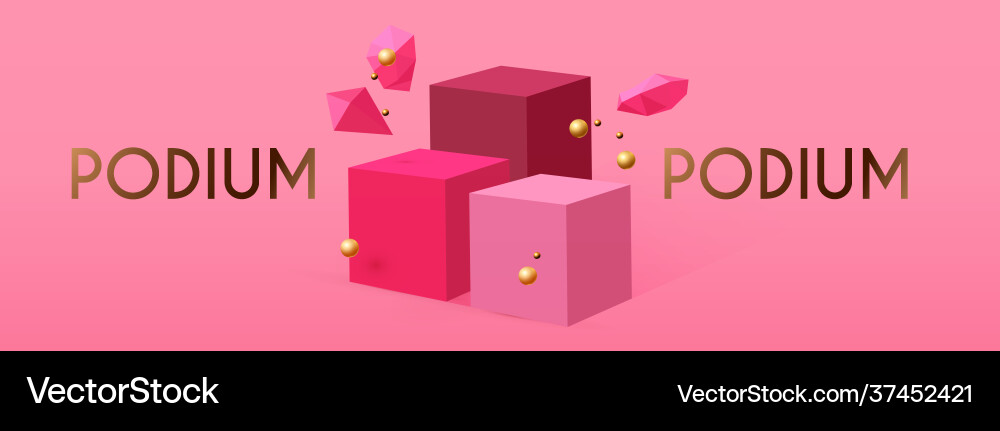 3d realistic square podium empty stage showcase 3d realistic square podium empty stage showcase vector image