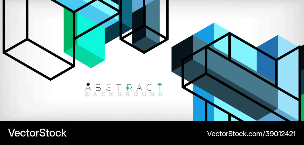 Abstract background 3d cubes cubic elements vector image