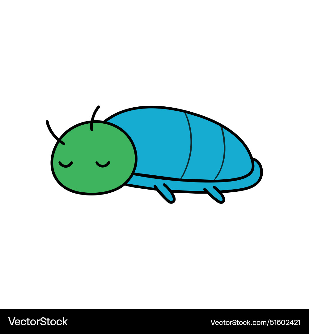 Ascalaphidae bug sleeps icon Royalty Free Vector Image