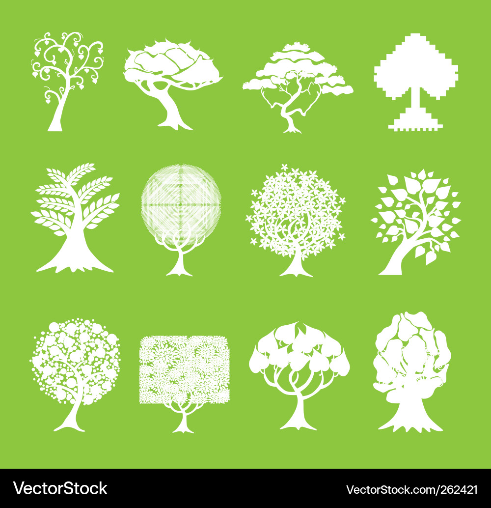 Baum Silhouetten Sammlung Vektorbild