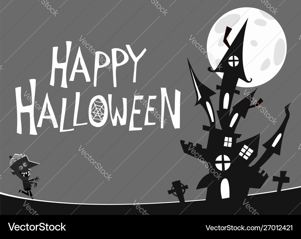 Cartoon furchterregendes Haus halloween Cartoon furchterregendes Haus halloween vektorbild