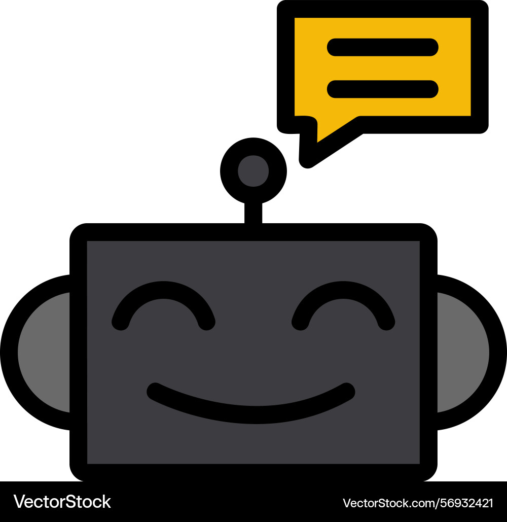 Chatbot line filled style icon design Vector Image