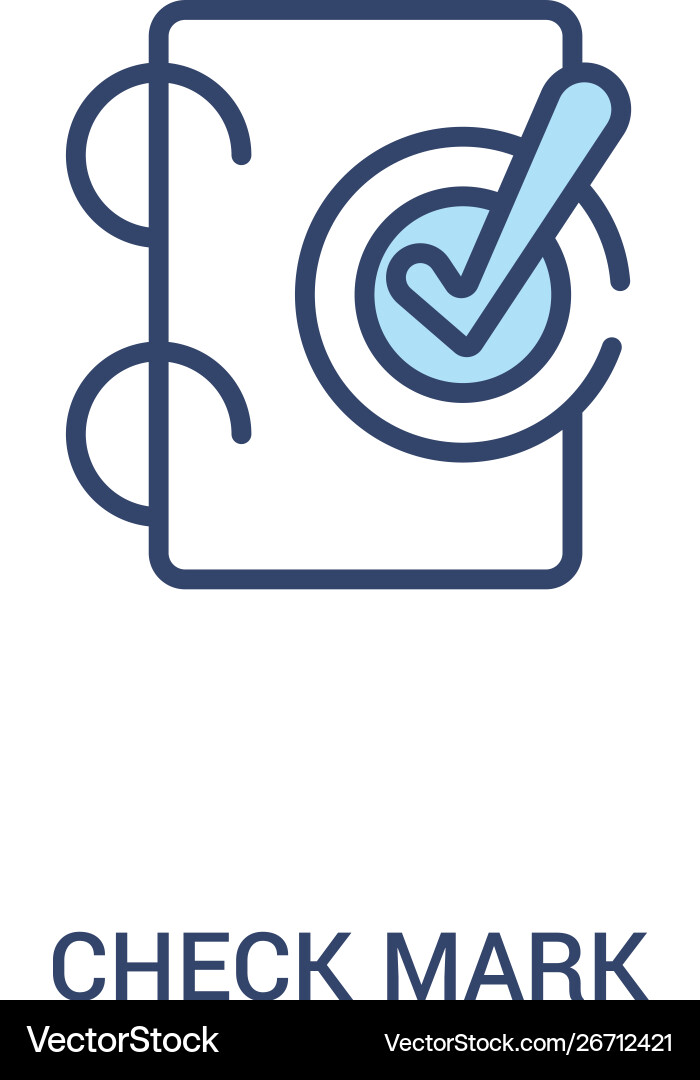 Check mark concept 2 colored icon simple line Check mark concept 2 colored icon simple line vector image