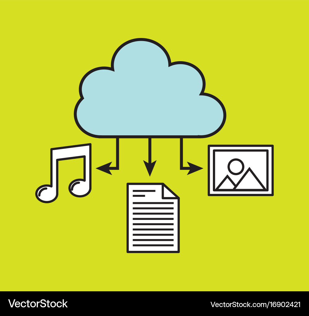 Cloud computing design vector image
