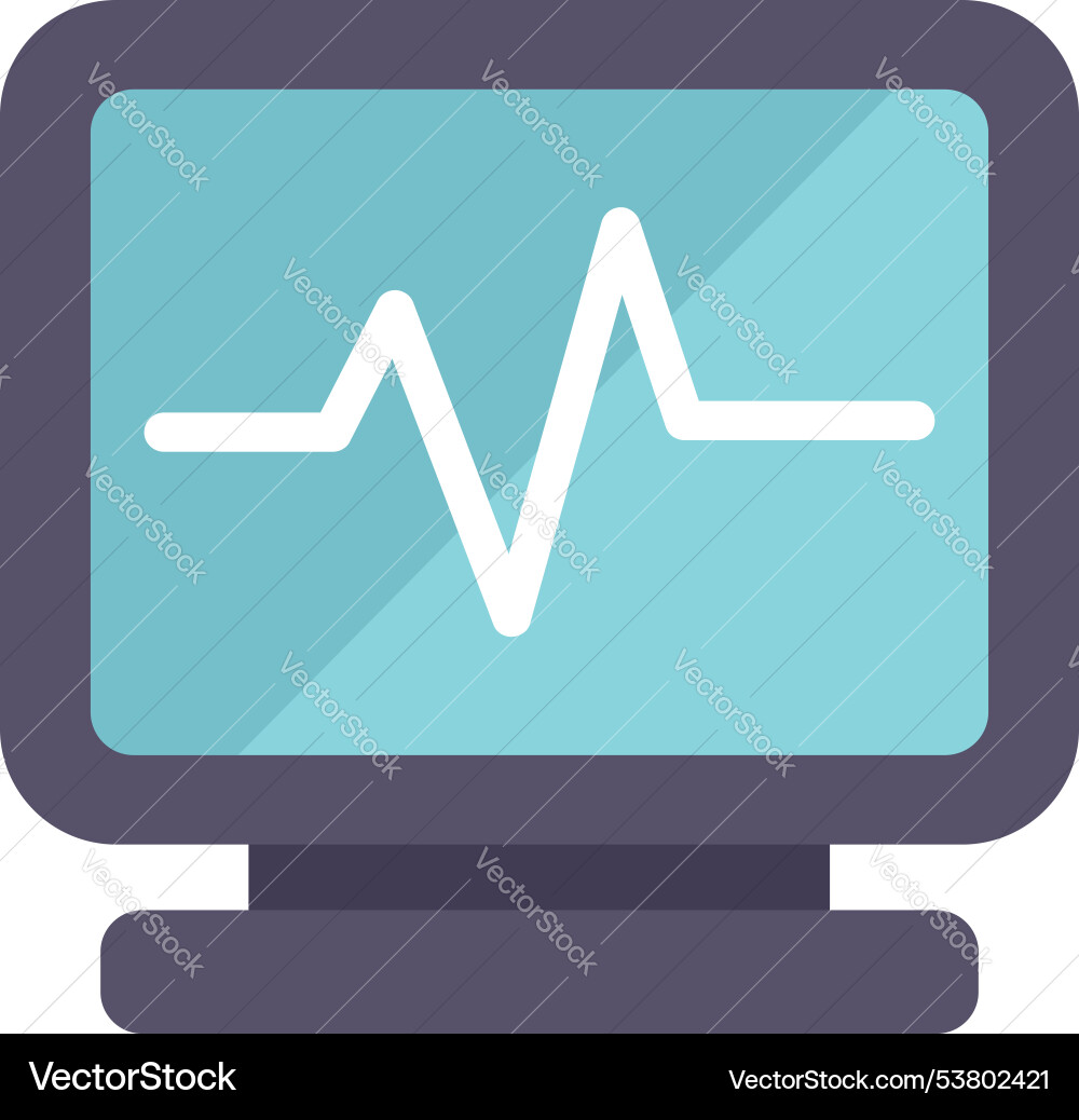 Computer monitor displaying ekg heartbeat Computer monitor displaying ekg heartbeat Vector Image