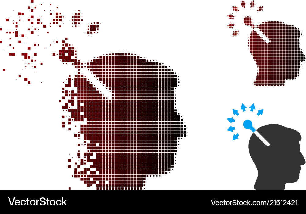 Destructed pixel halftone optical neural interface Vector Image