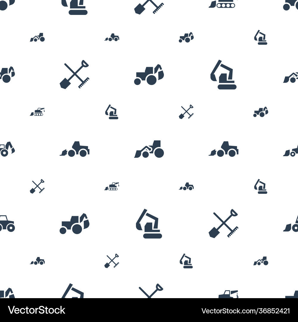 Digger icons pattern seamless white background Vector Image
