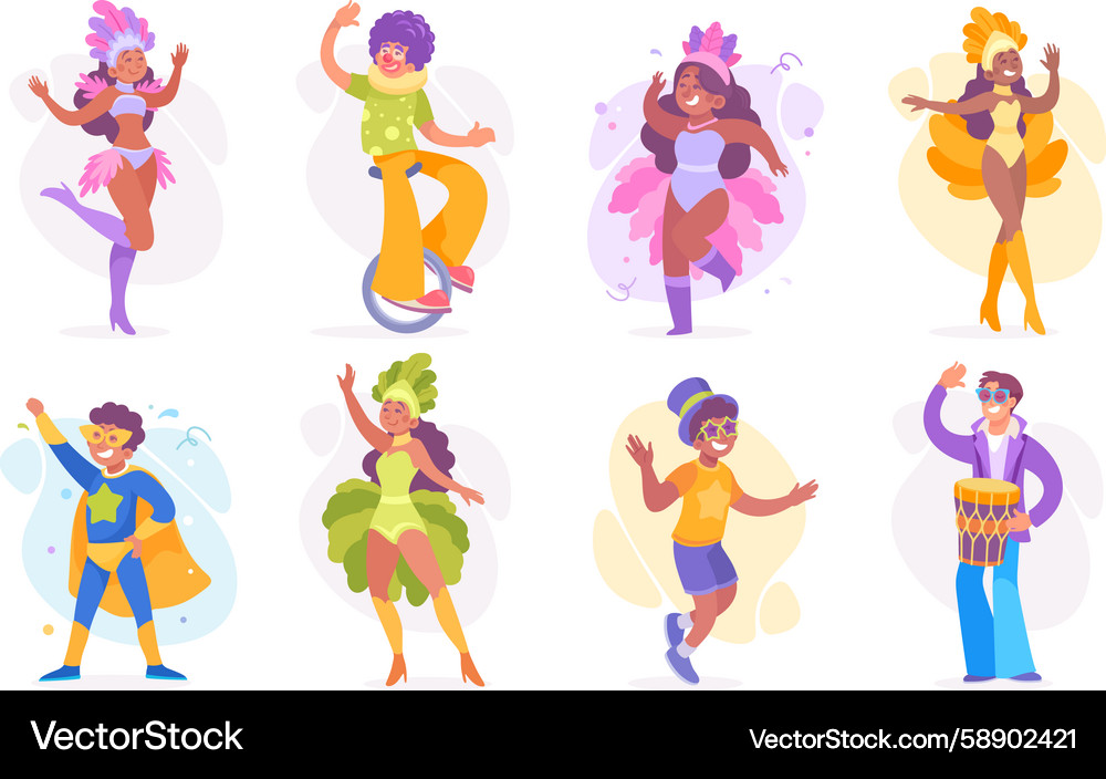 Dynamic Dance Characters Vector Image