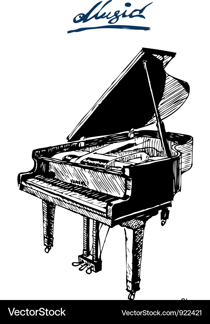 Elegant Piano Sketch Vector Image