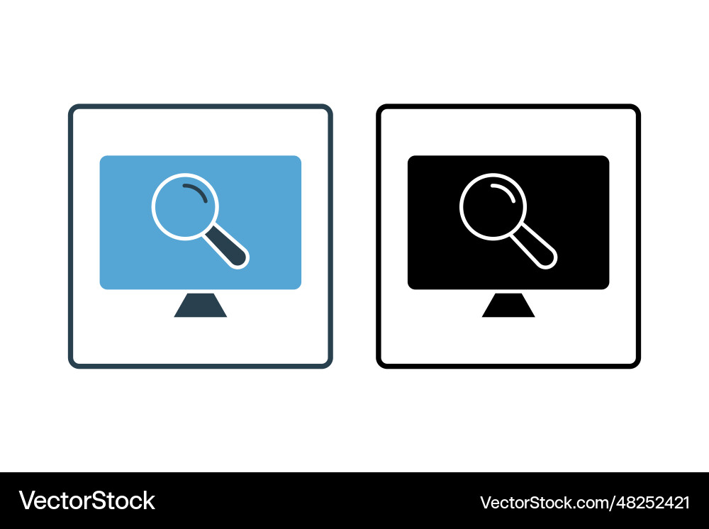 Engine optimization icon related to search Vector Image