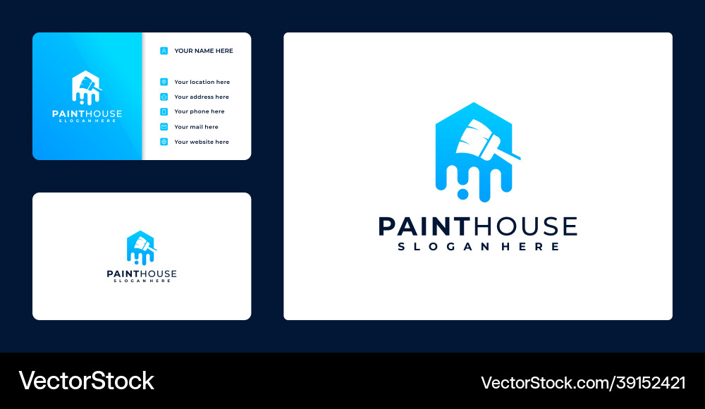 Farbe Haus Logo Visitenkarte Design Farbe Haus Logo Visitenkarte Design vektorbild