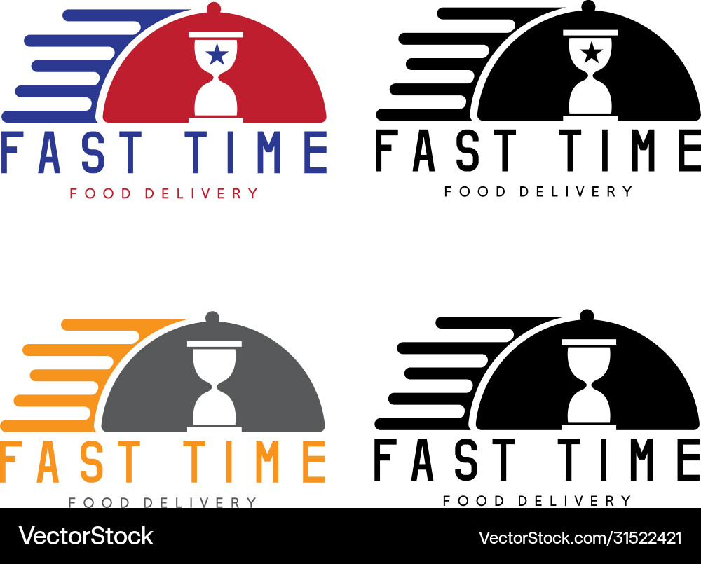 Fast time delivery with cloche design template vector image