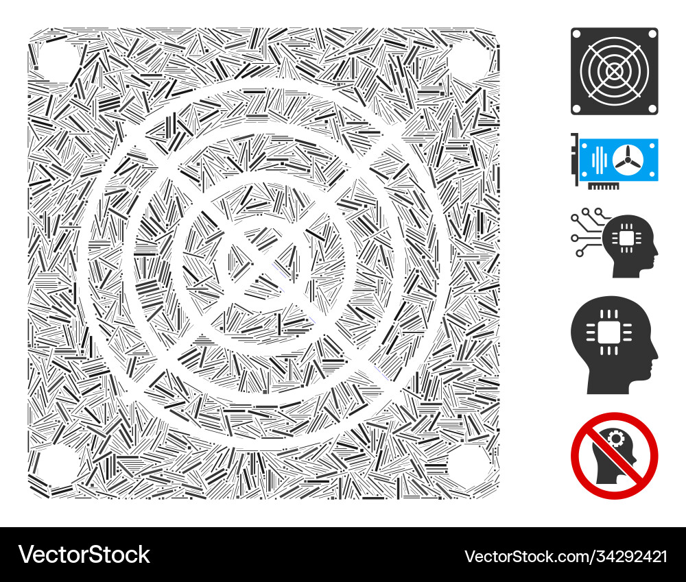 Hatch collage mining asic device icon Hatch collage mining asic device icon vector image