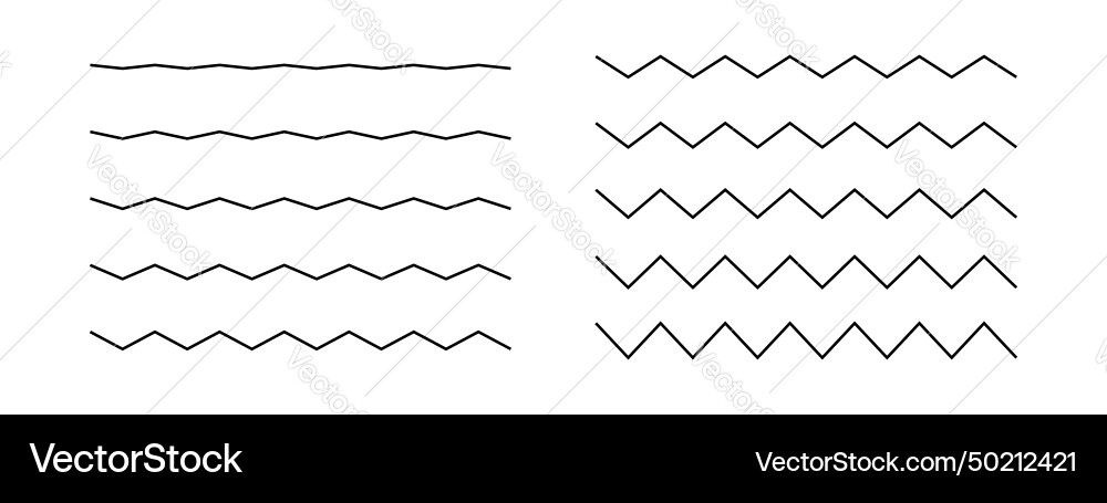 Horizontal zigzag lines jagged borders Horizontal zigzag lines jagged borders vector image