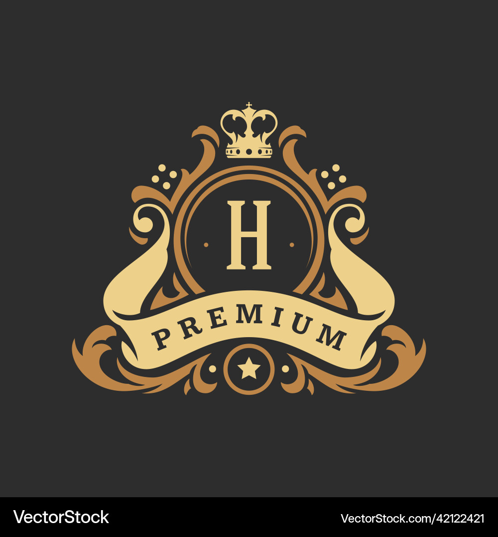 Luxury monogram logo template object Luxury monogram logo template object Vector Image