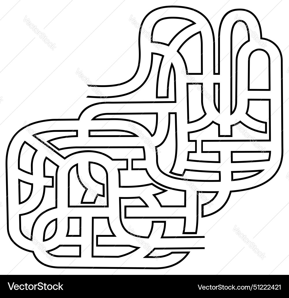 Maze labyrinth with entry and exit Vector Image