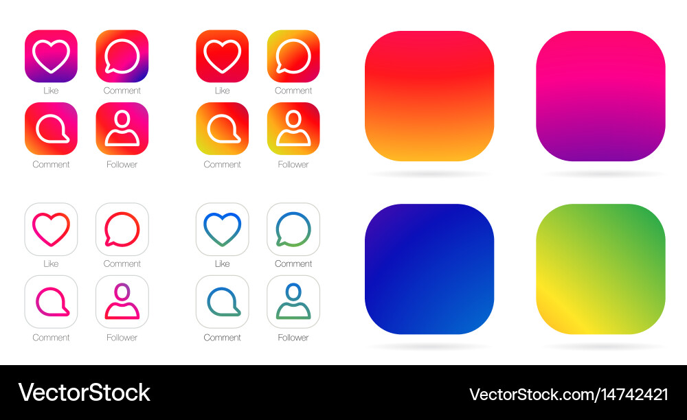 Modern Gradient App Icon Set vector image