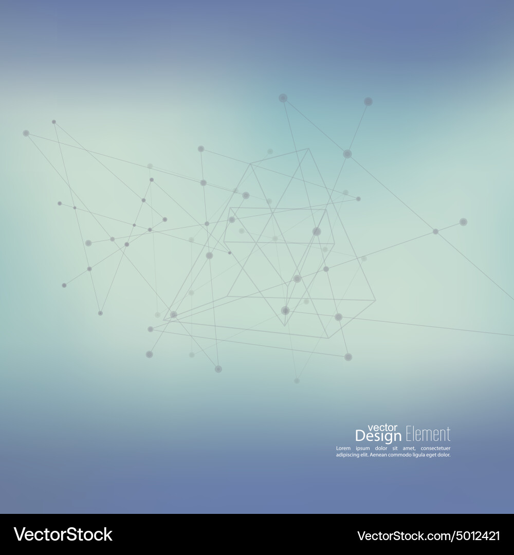 Molecular Network Abstract Background Vector Image