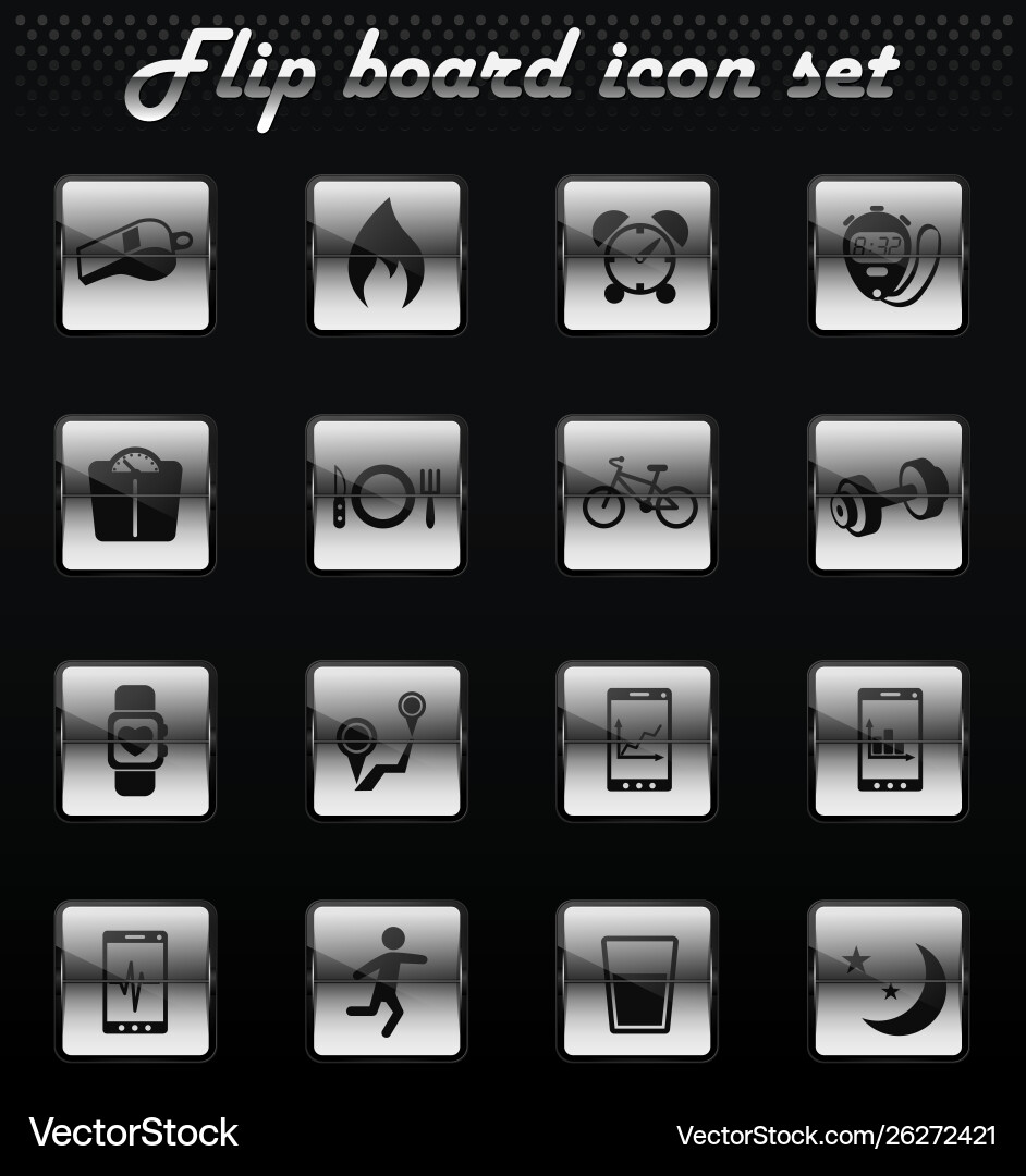Monitoring apps icon set Vector Image