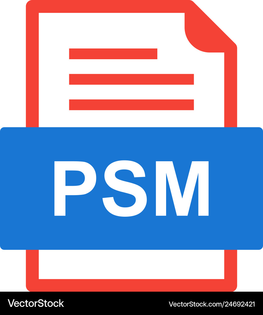 Psm file document icon Vector Image