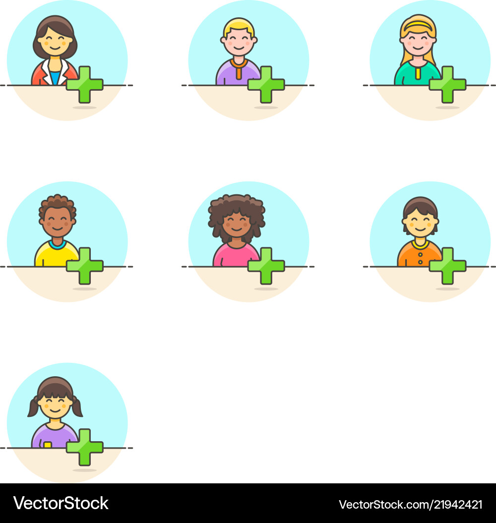 Set of multicolor users icons vector image