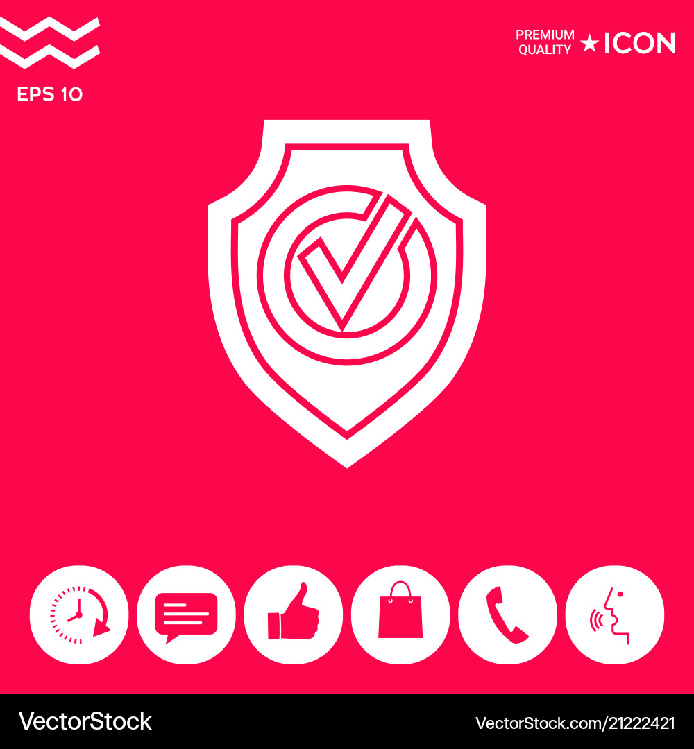 Shield with check mark icon Vector Image
