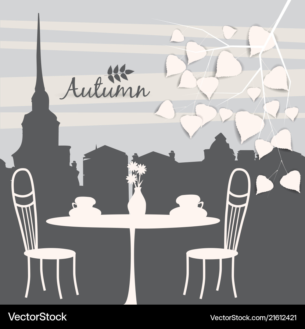 Street outdoor cafe in the old town coffee table Street outdoor cafe in the old town coffee table vector image
