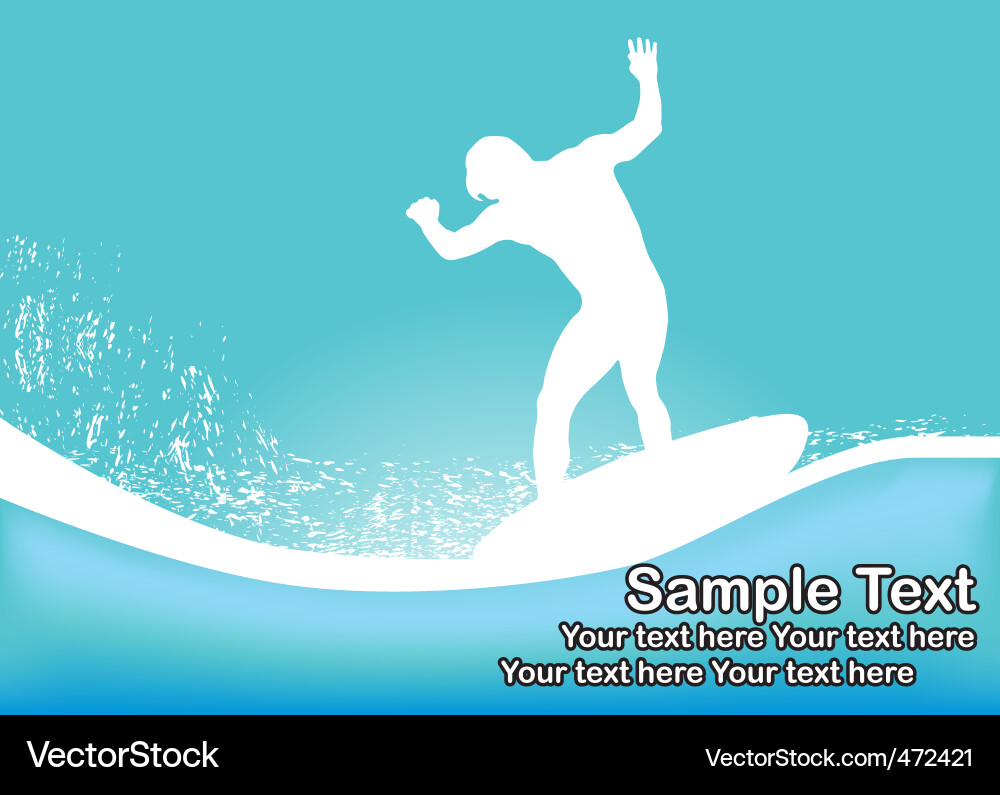 Surfing Silhouette vector image