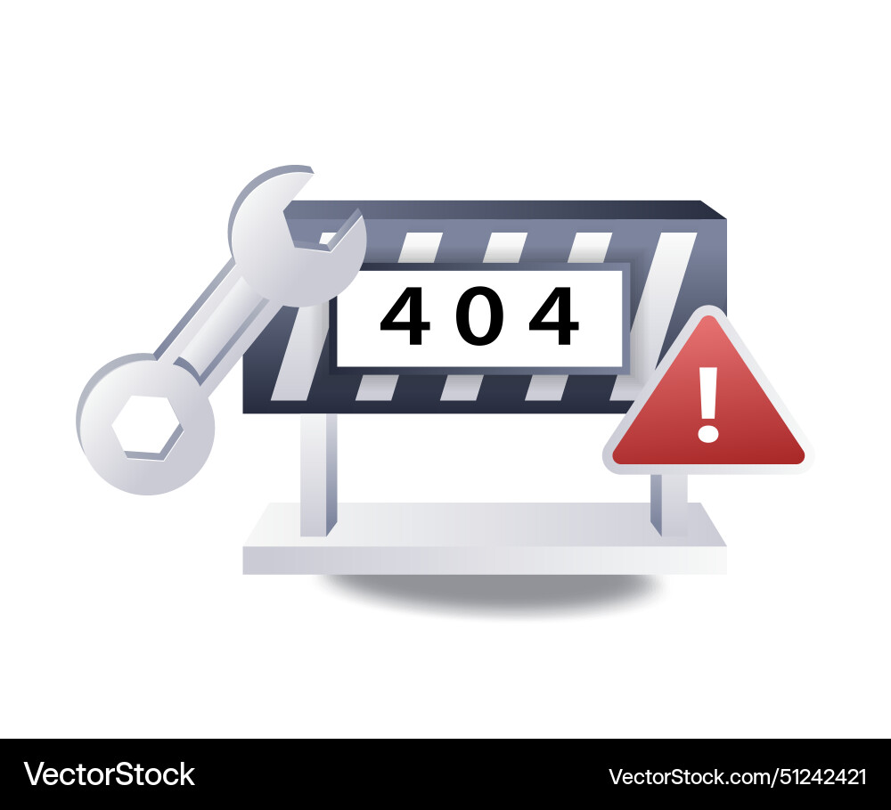 Technology system error 404 warning flat Technology system error 404 warning flat vector image