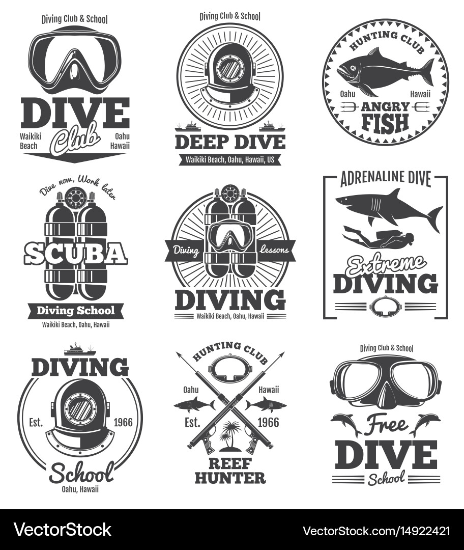 Vintage Scuba Diving Club vector image