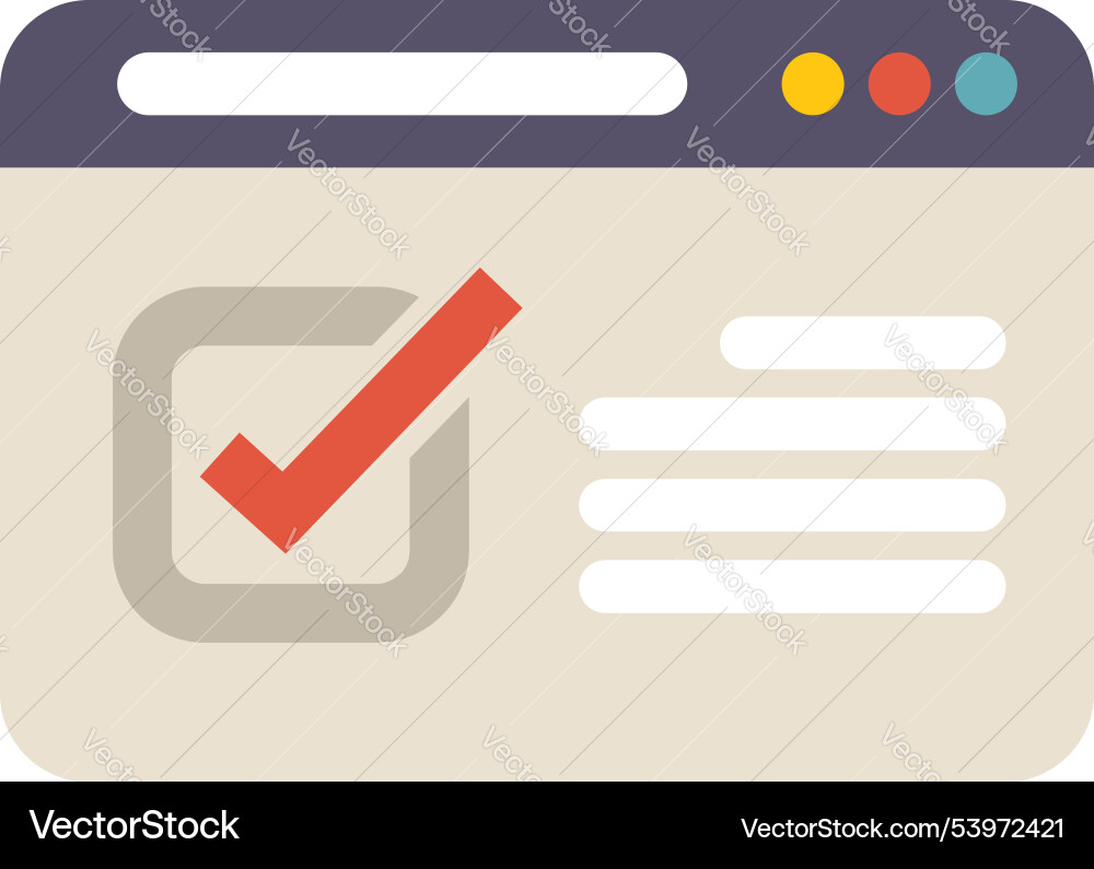 Website die Checkmark in Checkbox zeigt Website die Checkmark in Checkbox zeigt vektorbild