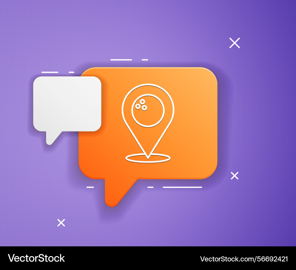 White map pointer with bowling ball icon isolated White map pointer with bowling ball icon isolated vector image