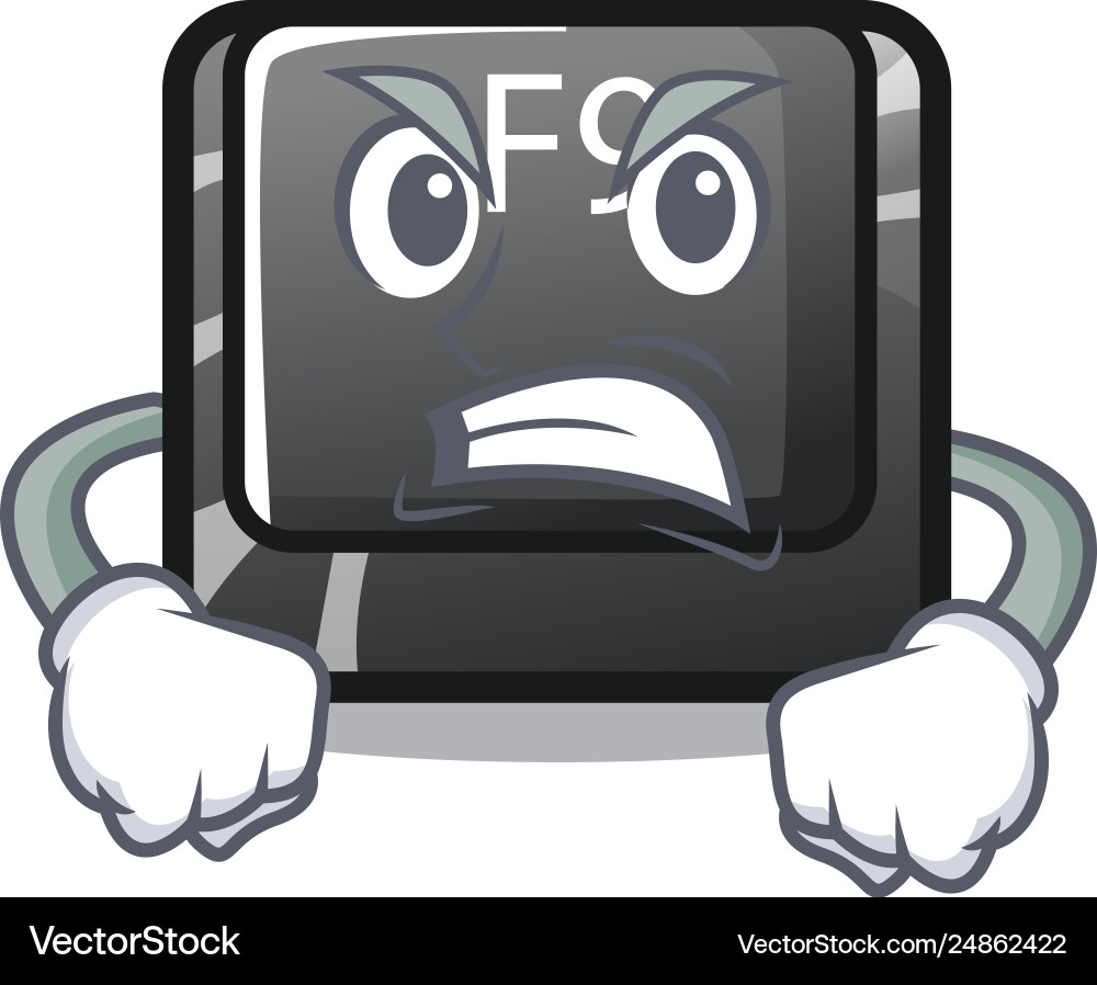 Angry button f9 in character shape Angry button f9 in character shape vector image