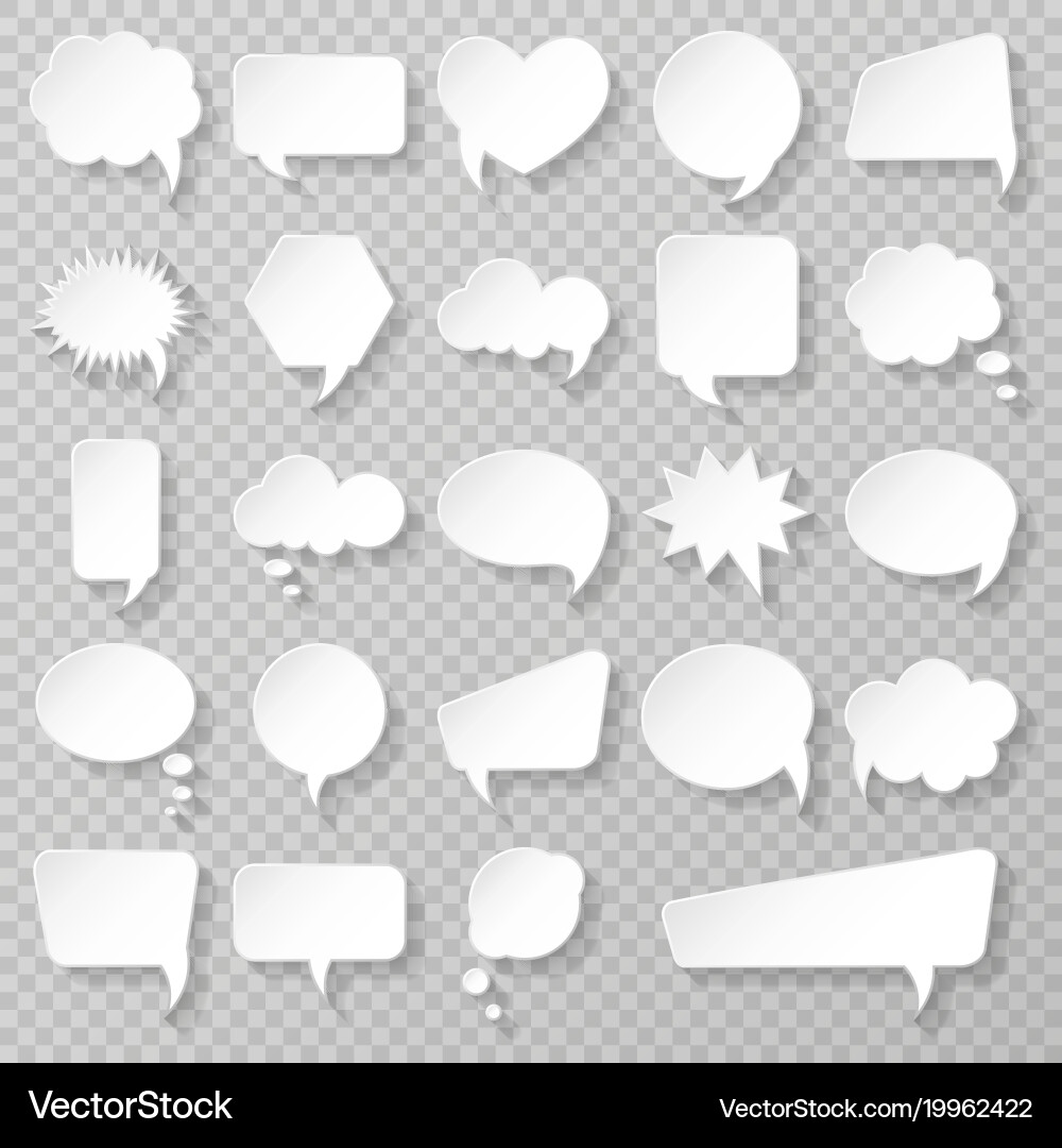 Bubble speech set various empty shapes Vector Image