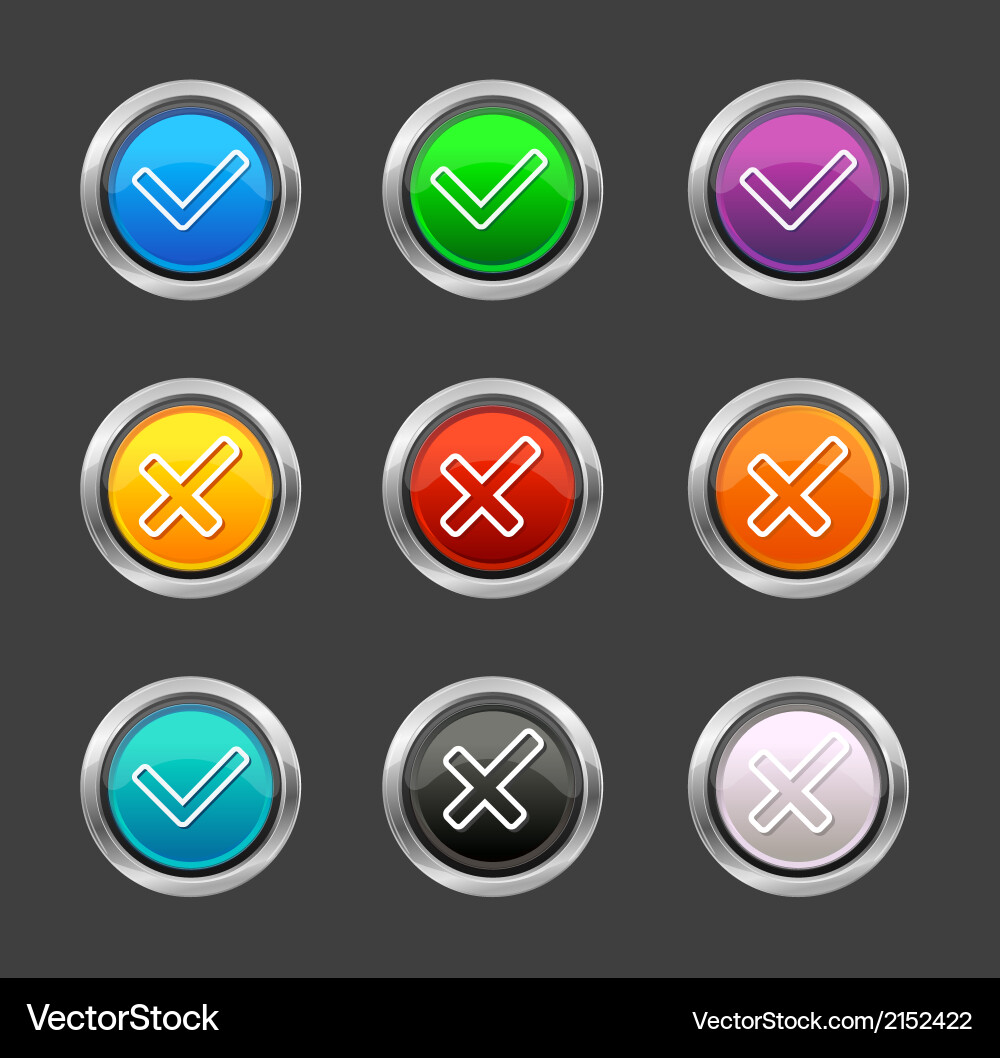 Check mark yes no like buttons vector image