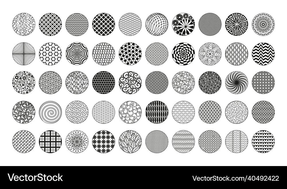 Collection of circles with patterns Collection of circles with patterns vector image
